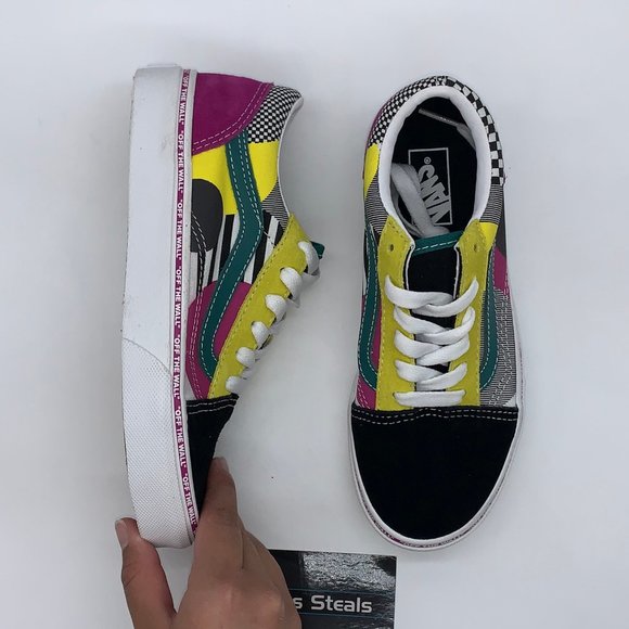 vans old skool black multi disarray